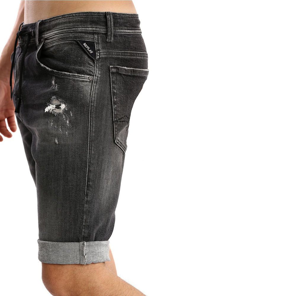 ג'ינס ריפליי קצר סקיני עם שפשופים גברים
