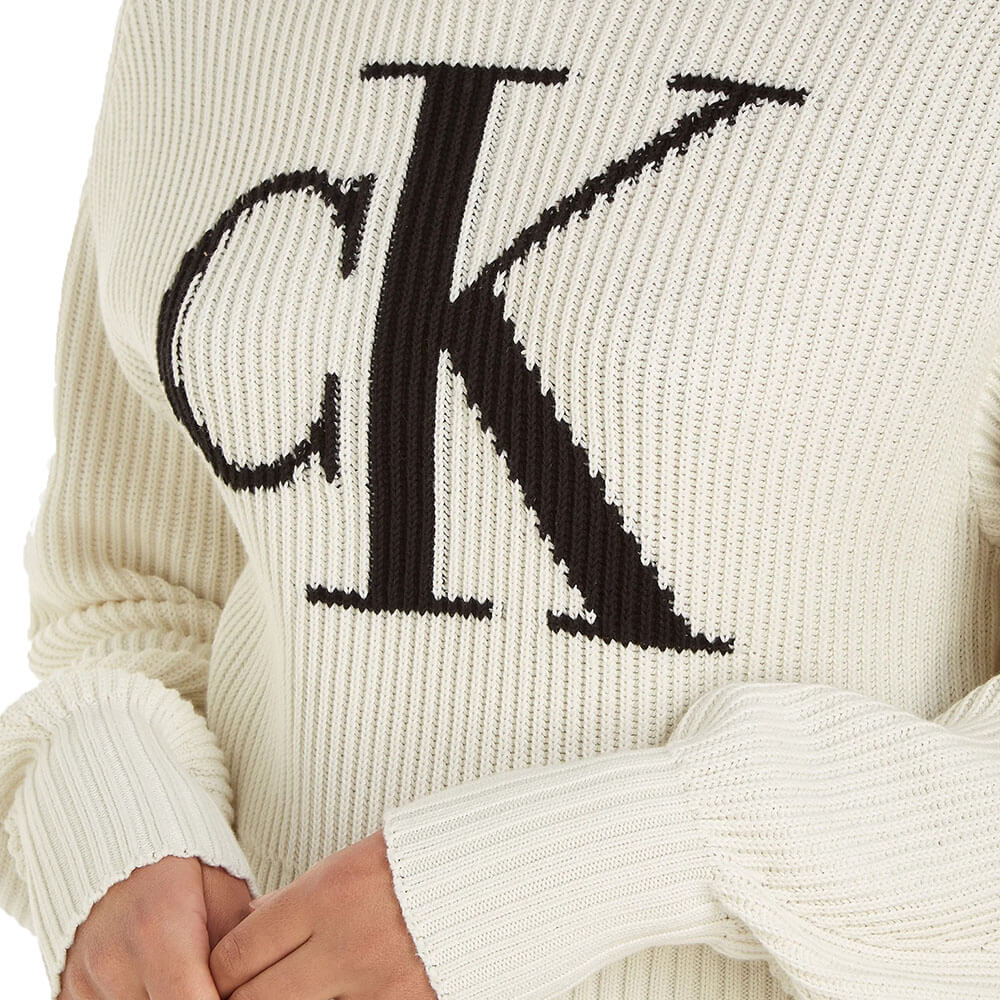 סריג ריב עם לוגו קלווין קליין נשים