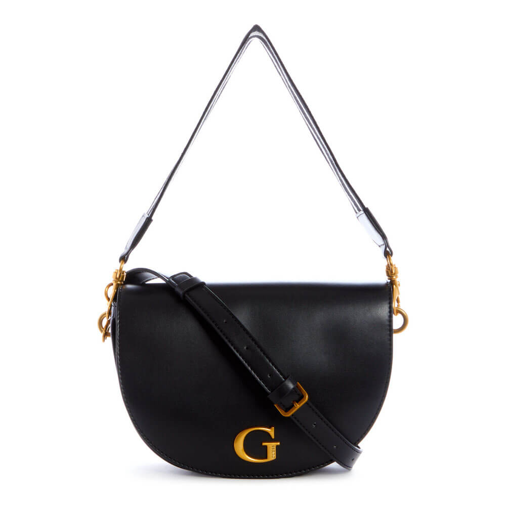 תיק צד Guess עם אבזם לוגו מוזהב  נשים