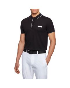 חולצת פולו הוגו בוס לוגו מלבן שחור גברים