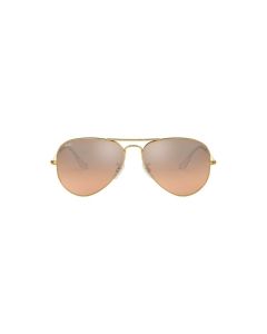 New Ray Ban Aviator Sunglasses RB3025 001/3E 55mm Brown-Pink Silver Mirror Lens