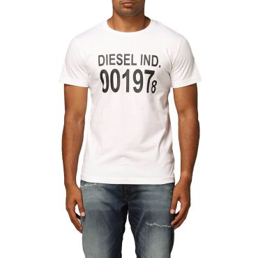 Diesel Men's T-Shirt T-Diego Logo Print White