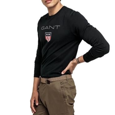 חולצת טישירט גאנט ארוכה Shield גברים