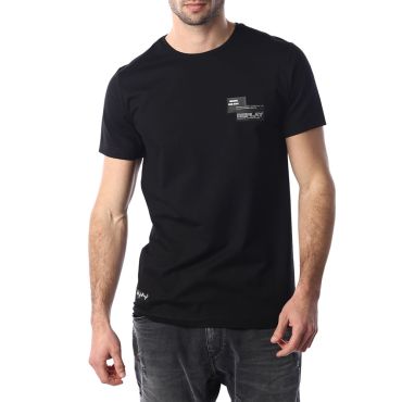 חולצת טישירט ריפליי קצרה עם סמל לוגו גברים