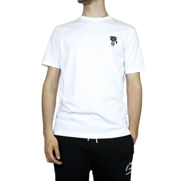 חולצת טישירט קרל לגרפלד קצרה דמות לוגו ורוכסן בצד גברים