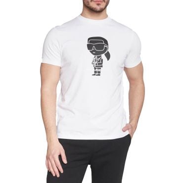 חולצת טישירט קרל לגרפלד קצרה תבליט לוגו גדול גברים