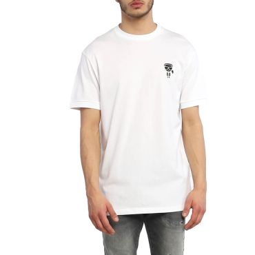 חולצת טישירט קצרה קרל לגרפלד לוגו שחור לבן ורוכסן גברים