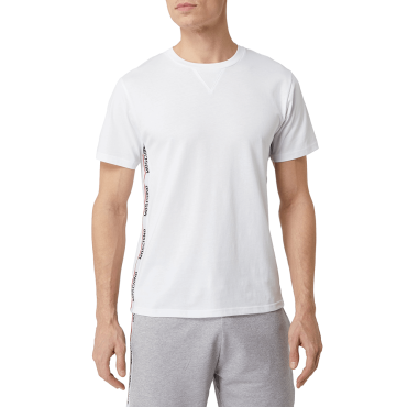 חולצת טישרט מוסקינו קצרה פס לוגו לאורך גברים