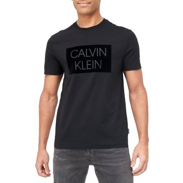 חולצת טישרט קלווין קליין קצרה Flock Box Logo Slim גברים