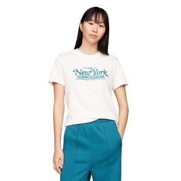 חולצת טישרט קצרה טומי הילפיגר Reg Varsity Sport נשים