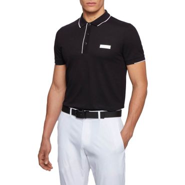 חולצת פולו הוגו בוס לוגו מלבן שחור גברים