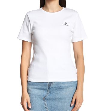 חולצת טישירט קלווין קליין קצרה לוגו נשים
