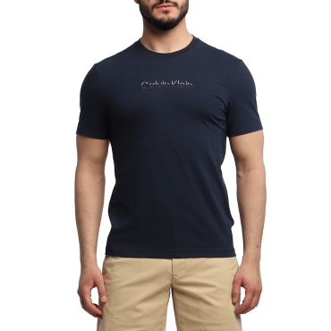חולצת טישרט קלווין קליין קצרה כיתוב לוגו שני צבעים גברים