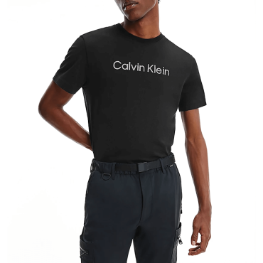 חולצת טישרט קלווין קליין קצרה לוגו פסים גברים