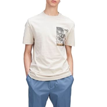 חולצת טישירט קצרה עם הדפס קלווין קליין גברים