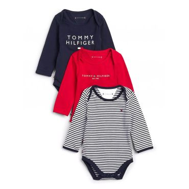 מארז שלישיית בגדי גוף טומי הילפיגר Baby Body 3 Pack Giftpack תינוקות