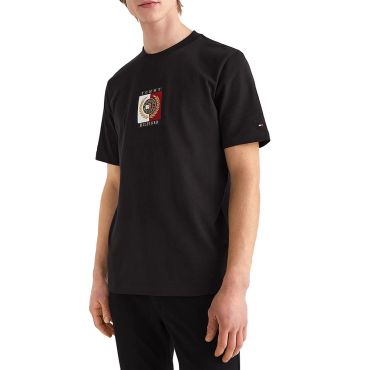 חולצת טישרט טומי הילפיגר קצרה לוגו 2 צבעים גברים