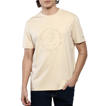 חולצת טישירט קצרה טומי הילפיגר עם תבליט לוגו גברים