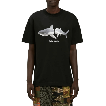 חולצת טישירט קצרה פאלם אנגלס הדפס כריש גברים