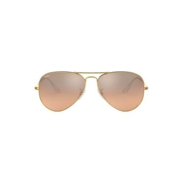 New Ray Ban Aviator Sunglasses RB3025 001/3E 55mm Brown-Pink Silver Mirror Lens