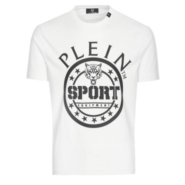 חולצת טישרט פליין ספורט קצרה הדפס לוגו כוכבים גברים