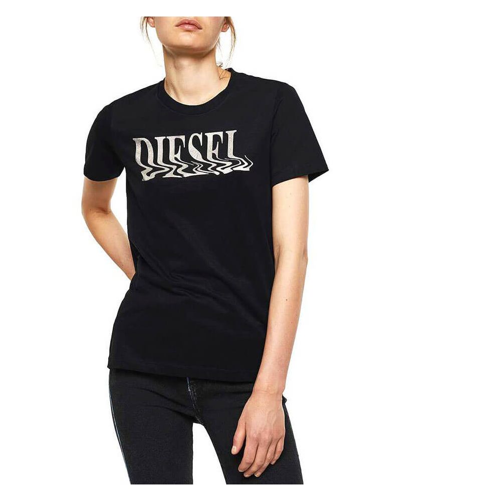 חולצת טישרט דיזל קצרה Metallic Foil Logo נשים